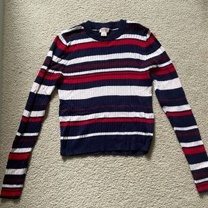 Mossimo Supply Co. (Target) Striped Cropped Sweater